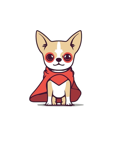 Chihuahua dog in a red cape.