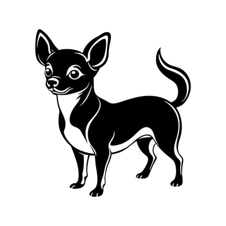 Vector chihuahua dog silhouette vector illustration