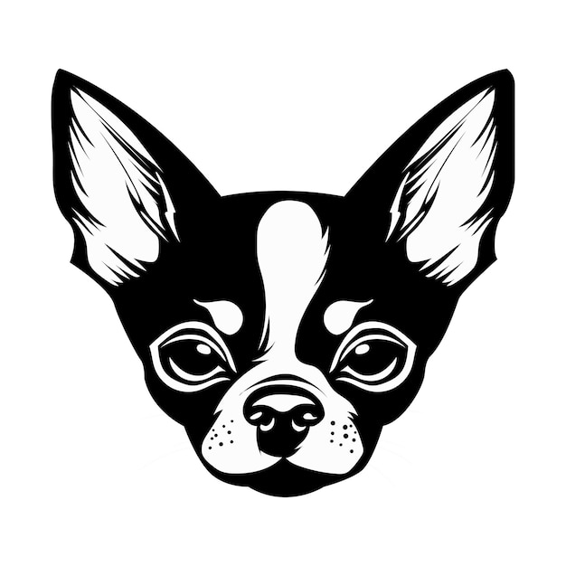 Vector chihuahua hond gezicht vector illustratie