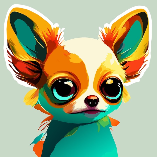 Vector chihuahua-illustratie in waterverfstijl