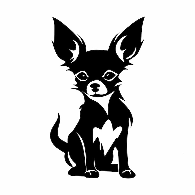 Chihuahua silhouette character with vector illustration