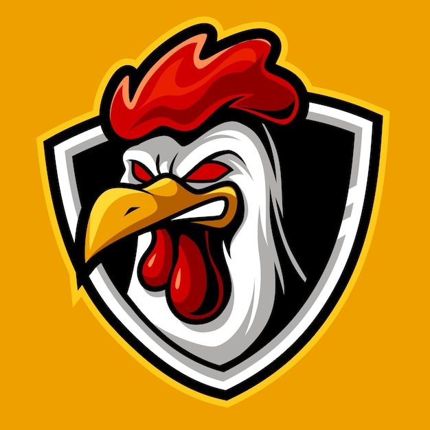 Chiken 화가, 마스코트 esports 로고 벡터 일러스트 레이 션