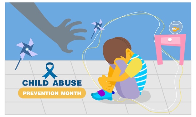 Child abuse prevention sexual abuse web banner and social media post