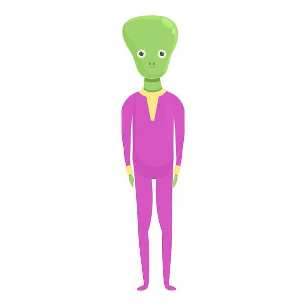 Child alien icon cartoon vector Space ufo Fun game