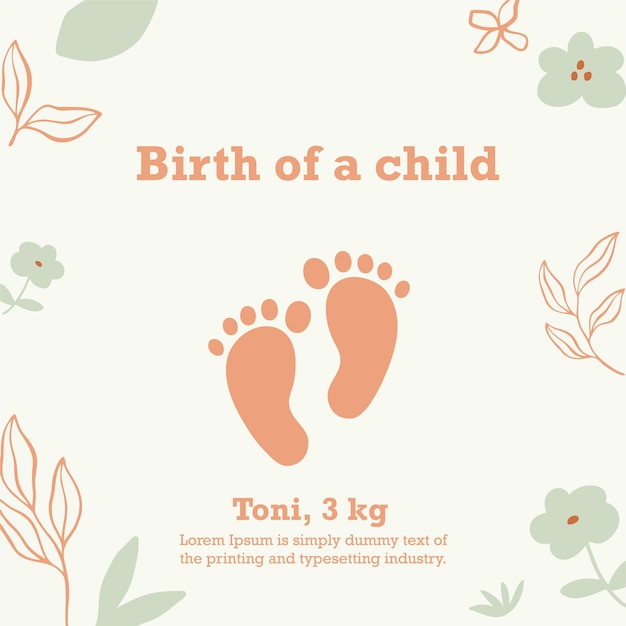 Vector child birth flyer