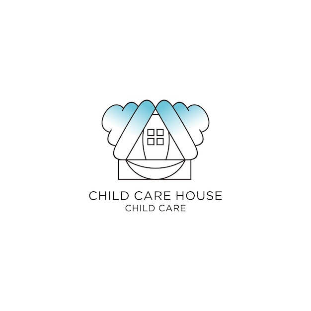 Vector child care house logo icon vector image