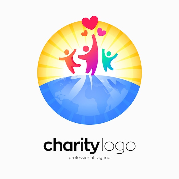 Vector child charity foundation logo design