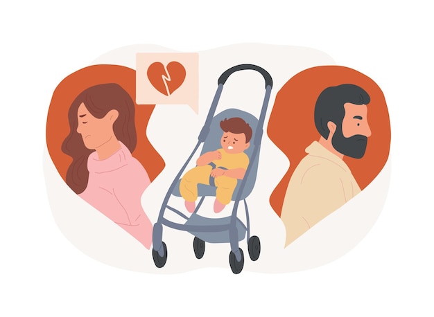 Child custody isolated concept vector illustration