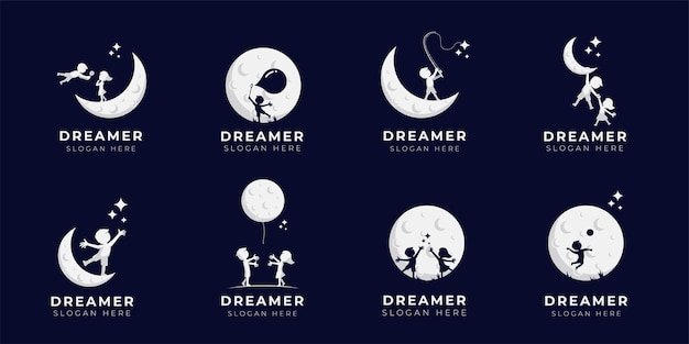 Child Dream Logo Design Illustration Collection - Dreamer Logo