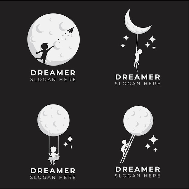 Child dream logo design illustration collection