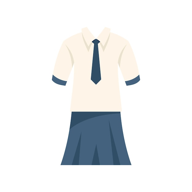 Child dress icon flat vector school uniform suit skirt isolated