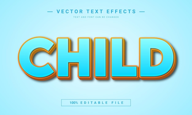 Child editable 3d text effect