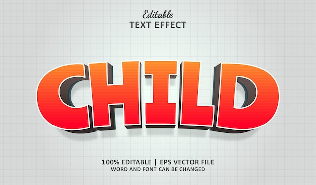 Child editable text effect style