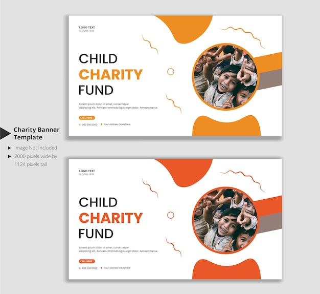 Vettore social media di beneficenza per fondi per bambini e modello di banner web