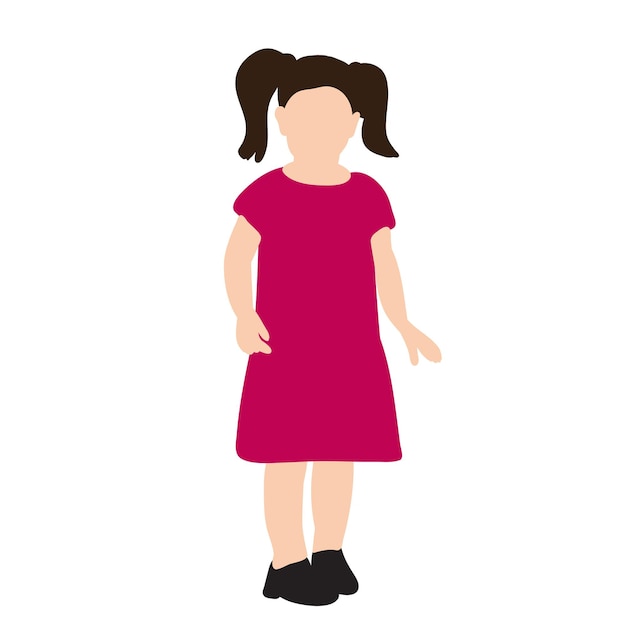 Child girl in a flat style