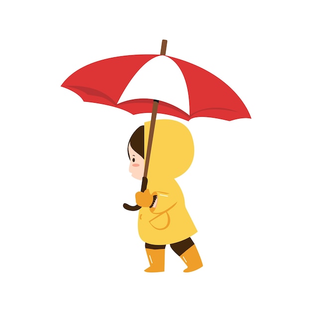 우산을 가진 어린 소녀