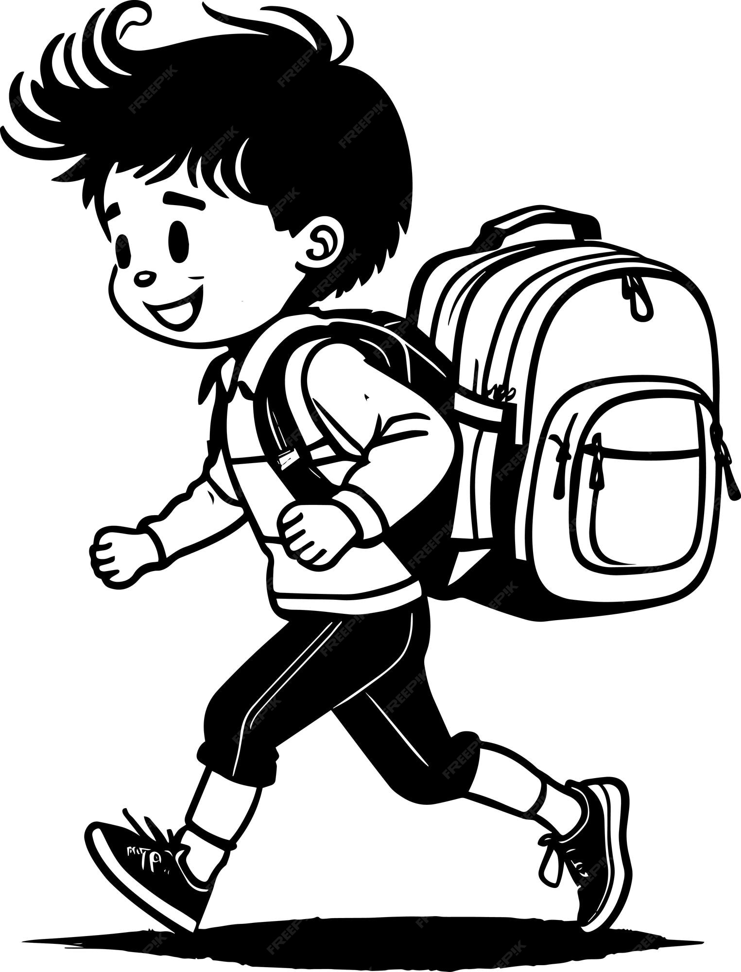 Premium Vector Child Going To School Clipart Vector premium-vector-child-going-to-school-clipart-vector