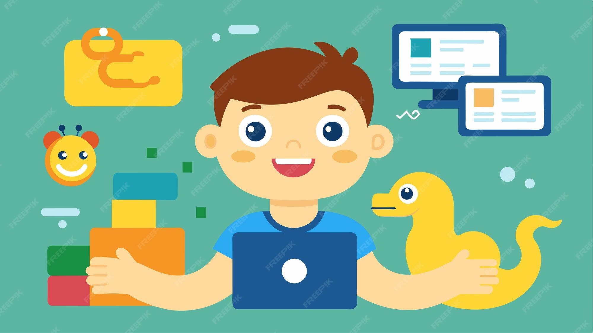 A child happily experimenting with different functions in python ...