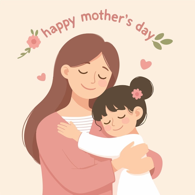 아이 는 어머니 를 포옹 하고 어머니 의 날 을 축하 한다