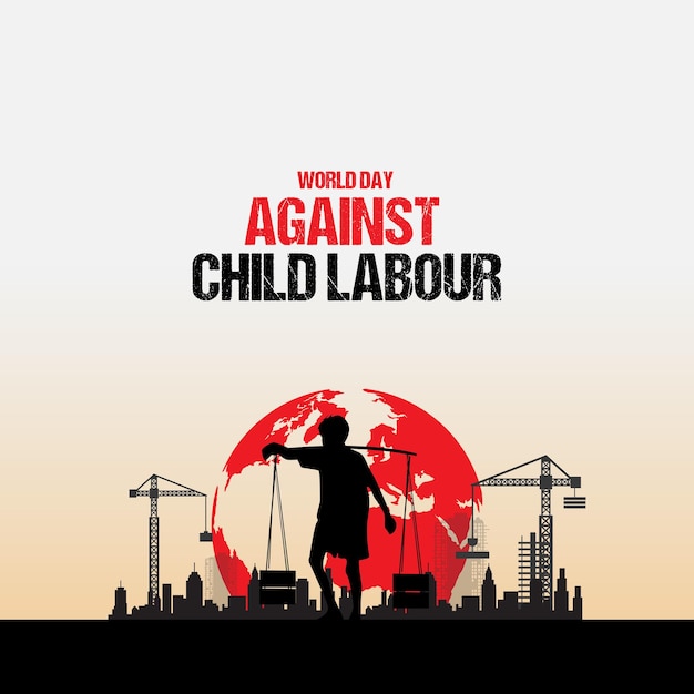 Vector child labor vector child labor poster world day against child labor illustration vector world day