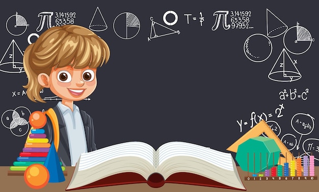 子供が教室で数学を学ぶ