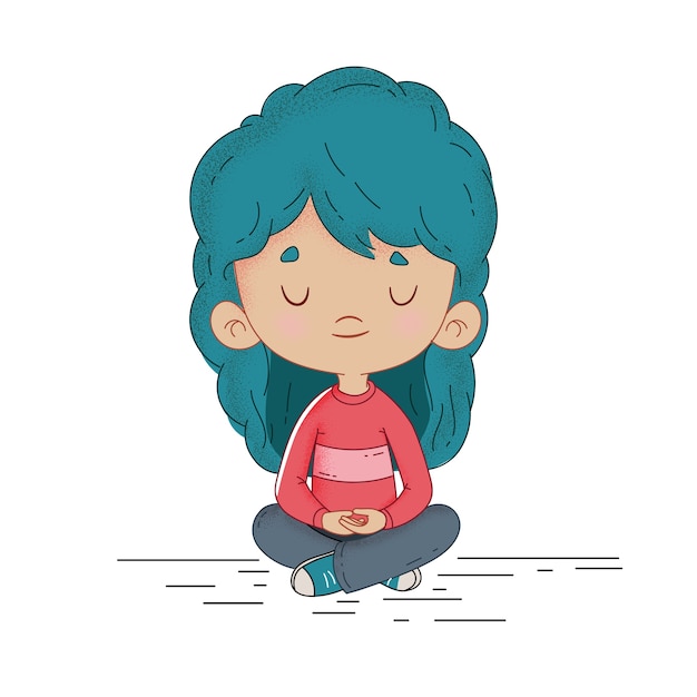 Child meditating quietly