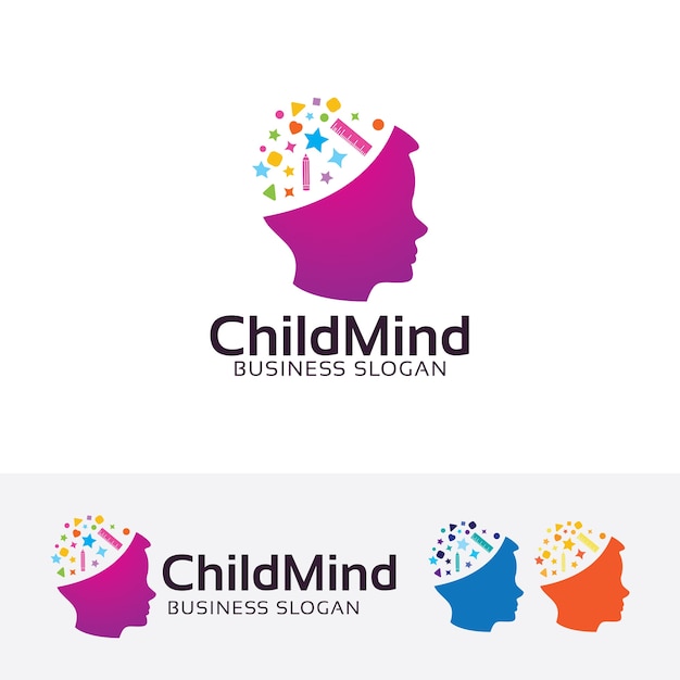 Vector child mind logo template