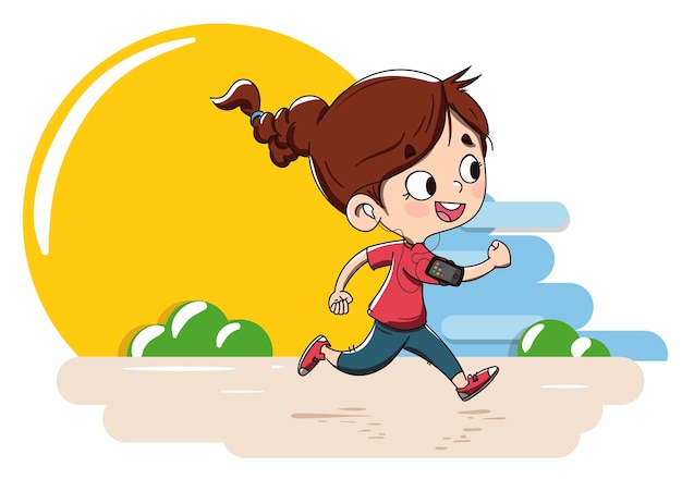 Vector child playing sports