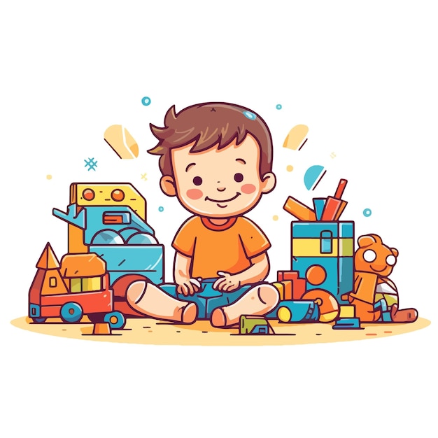 Child playing with toys