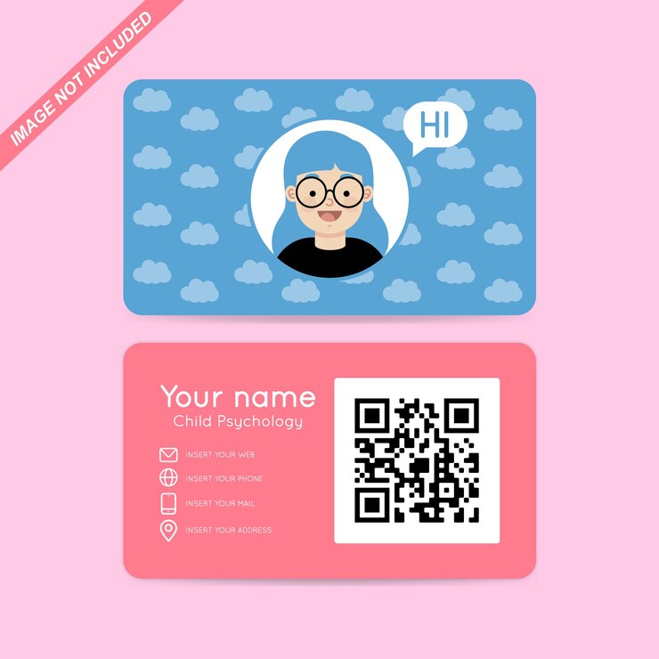 Child psychology business card vector