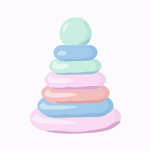 child's toy pyramid in pastel colors