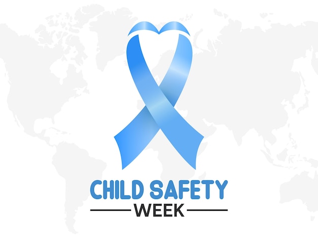 Child safety week in every june annual child safety awareness concept for banner poster card and background design