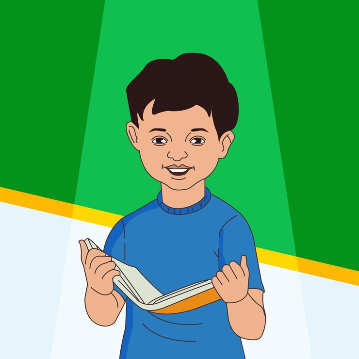 वेक्टर child studying