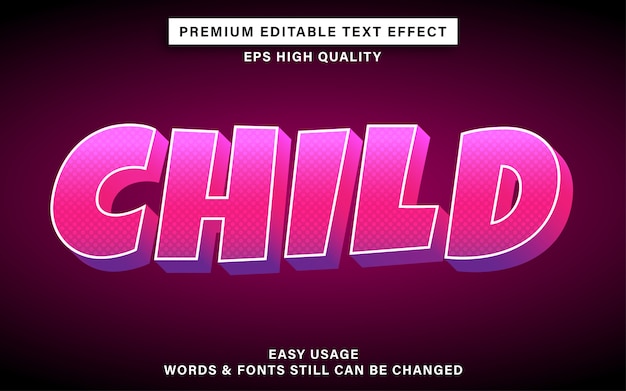 Child style text effect