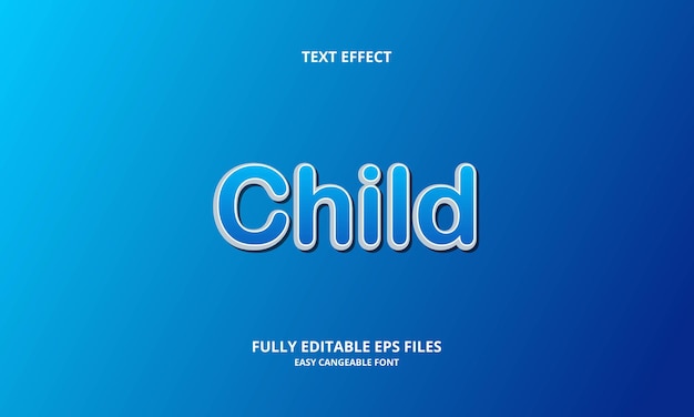 child text effect design template