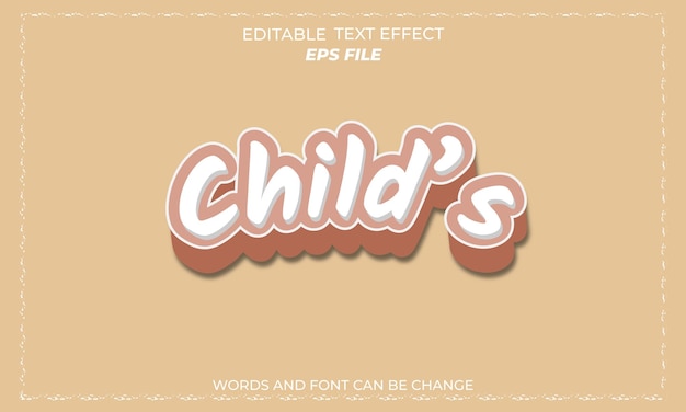 child text effect for mockup template