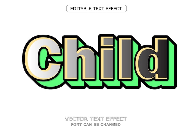 Vector child text effect