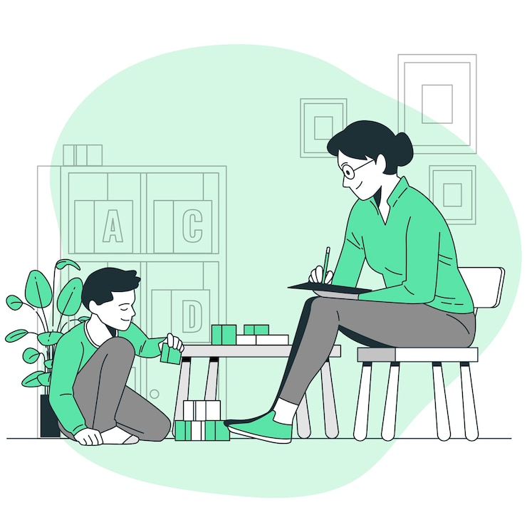 Vector child  therapy concept illustration
