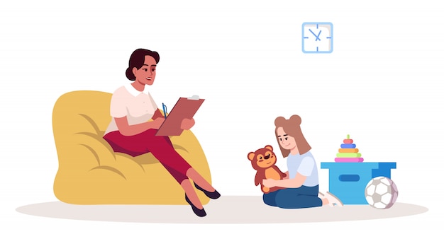 Child therapy session illustration