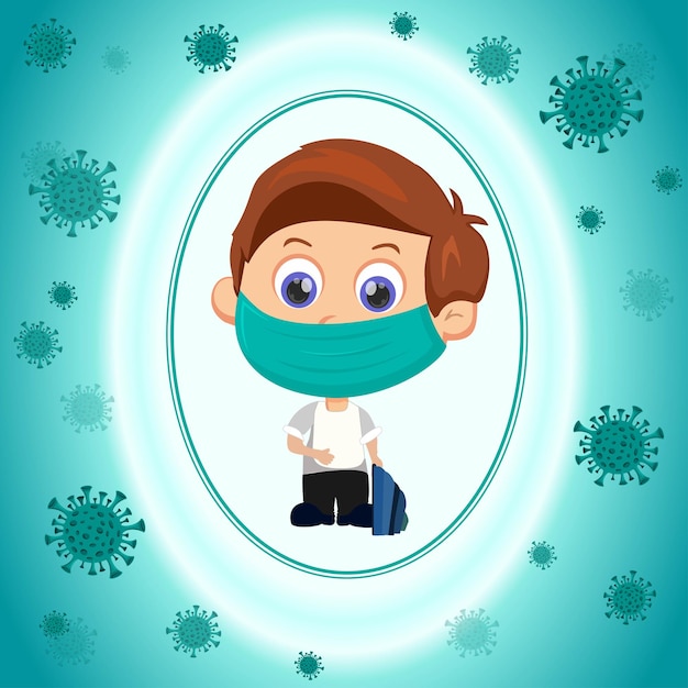 Vector child virus protection background