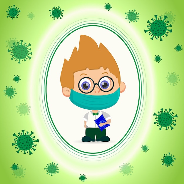 Vector child virus protection background