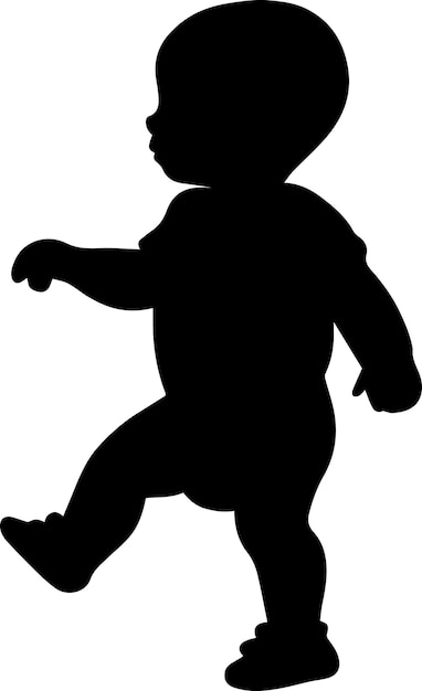 Vector child walking vector silhouette