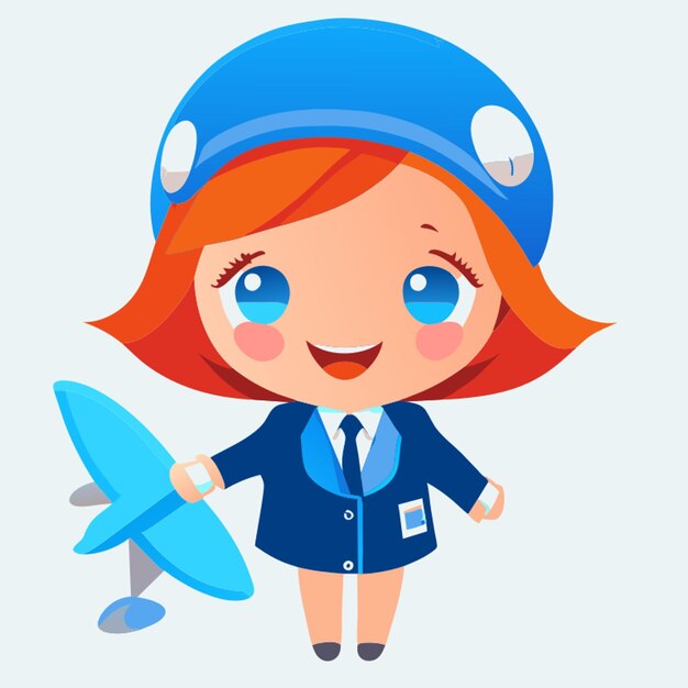 Child wearing flight attendant clothes