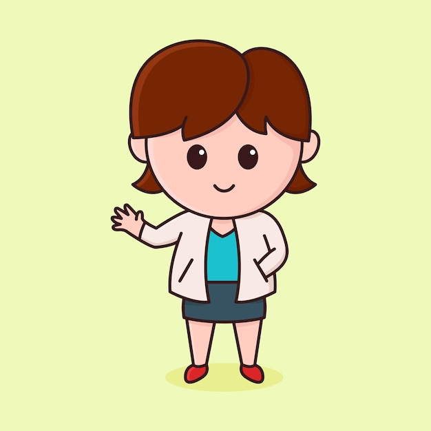 医者の衣装の漫画を持つ子供