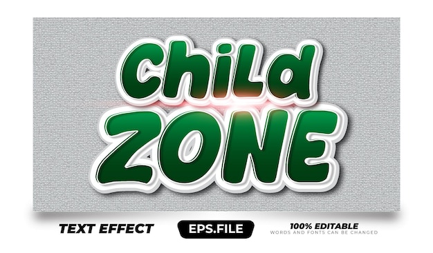 Child zone text style effect