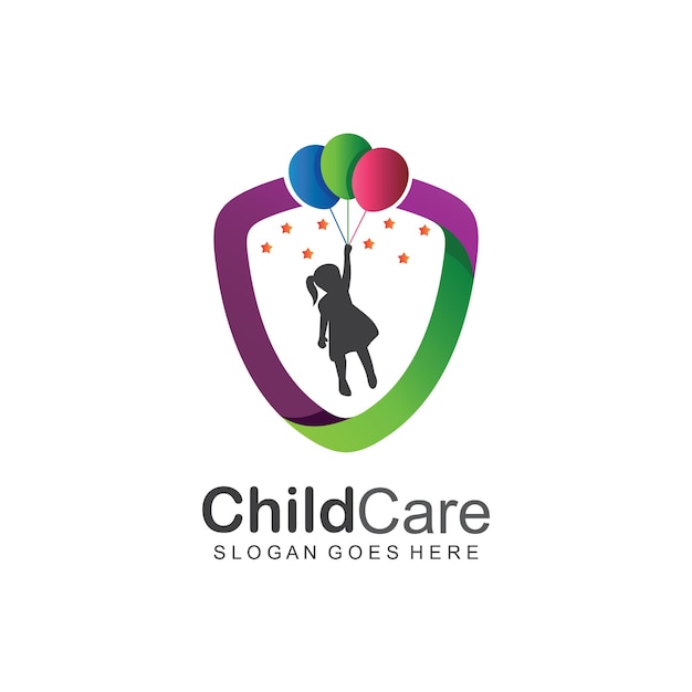 Childcare logo design vector