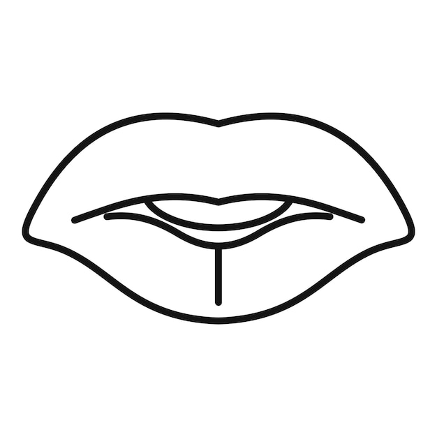 Vector childhood articulation icon outline vector tongue diction