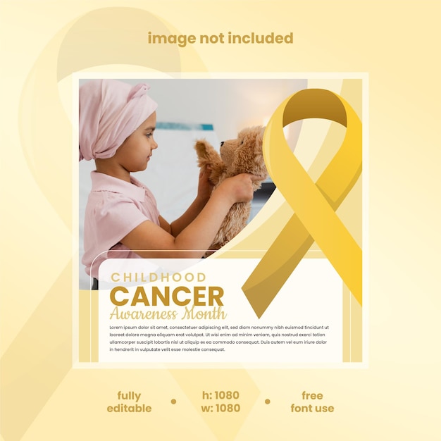 Vector childhood cancer awareness month instagram social media post eps vector