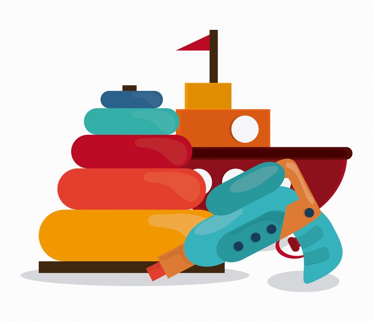 Vector childhood and toys design 