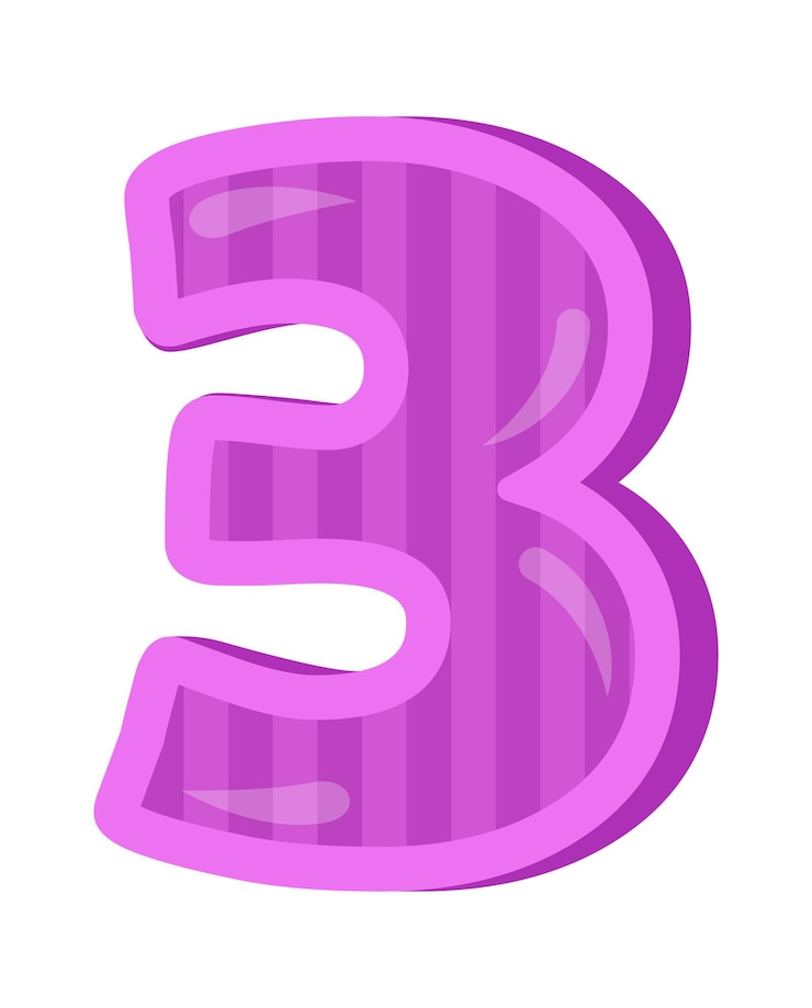 वेक्टर childish birthday party number three vector illustration